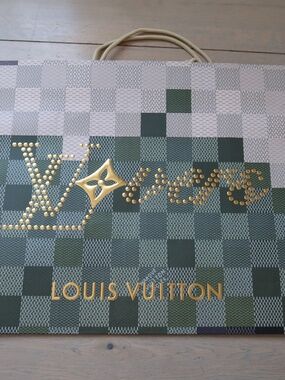 Louis Vuitton Limited Edition Damier Shopping Bag – Green & Gold Oversized Tote